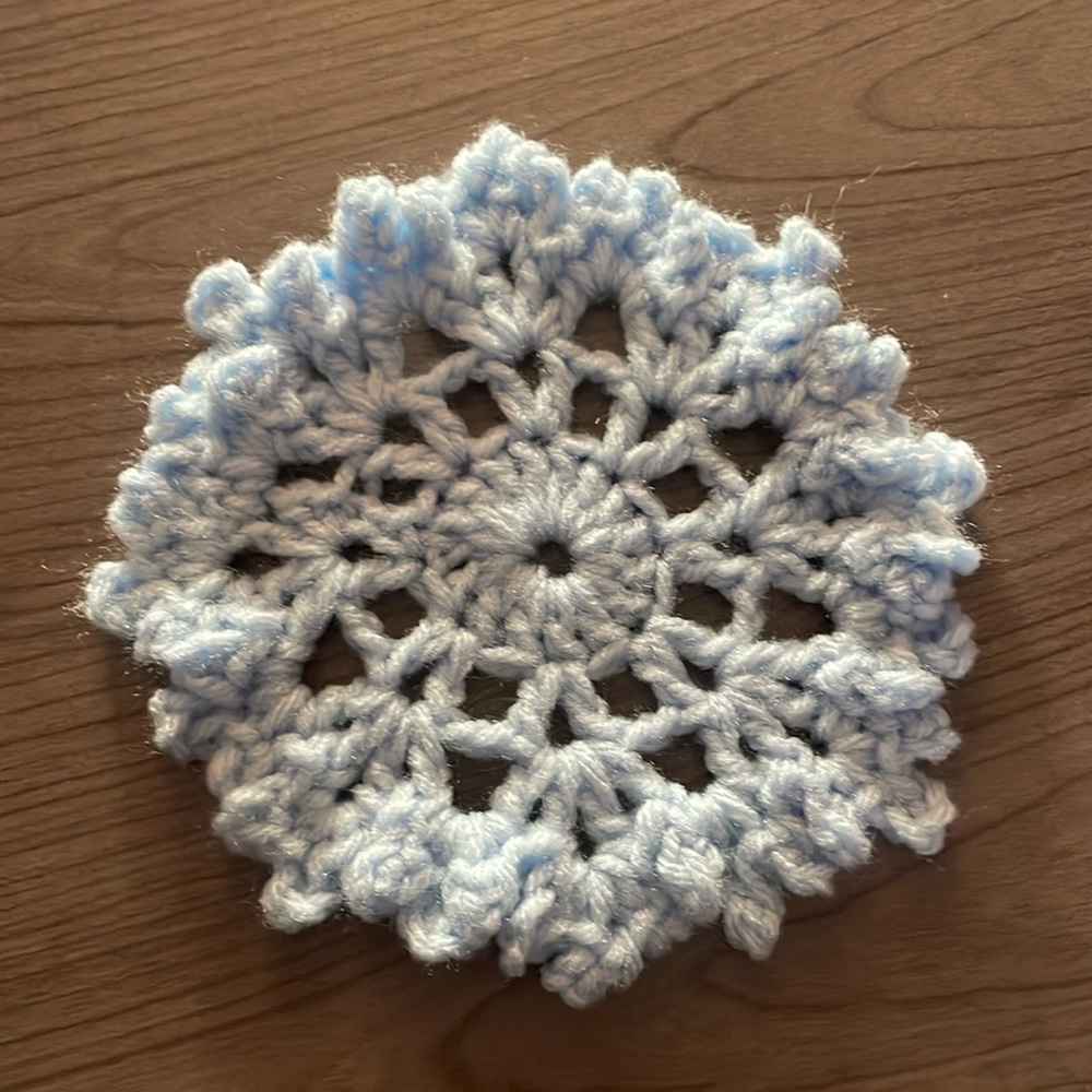 Handmade Crochet Winter Snowflakes Coasters